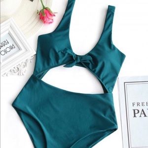 malachite green one piece swim suit